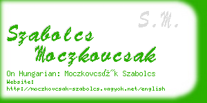 szabolcs moczkovcsak business card